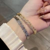 Cross-border European and American ultra-glittering luxurious and exquisite entangled micro-inlaid zircon bracelet, hollowed-out full diamond fashionable and simple women's jewelry Specification image